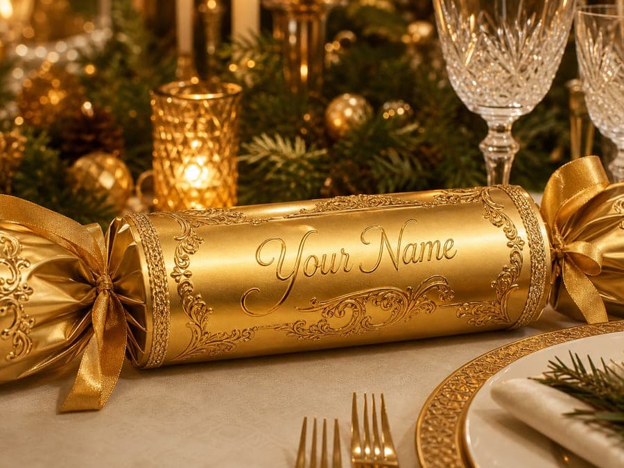 Curated Cracker — generously sized personalised Christmas cracker with premium preset contents